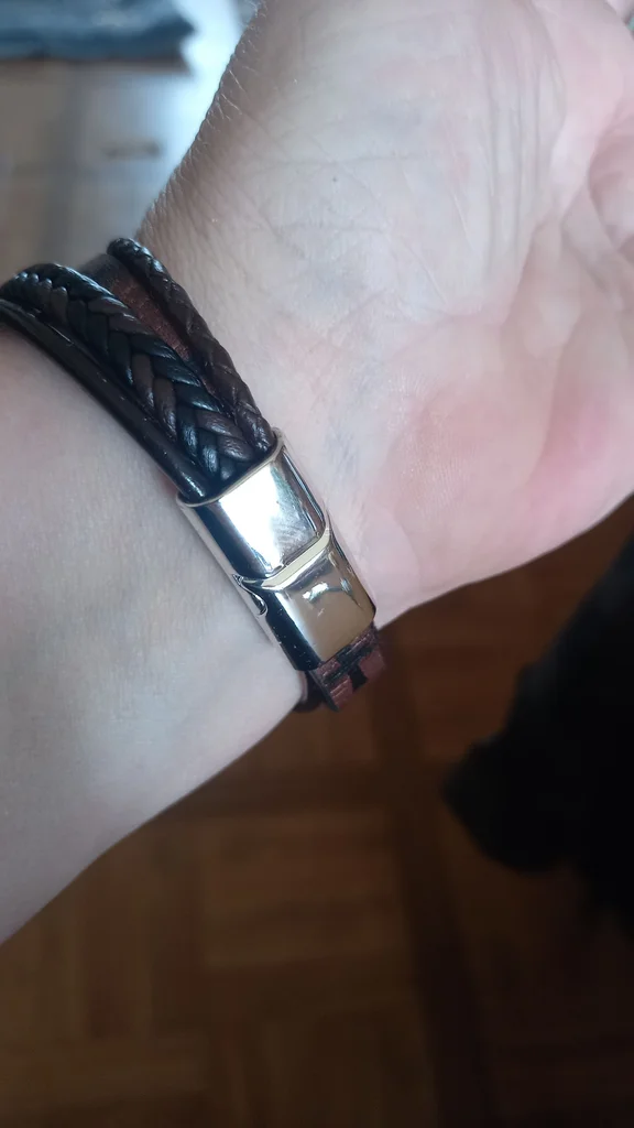 Brazalete unisex de cuero marrón – photo 5